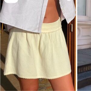 Djerf Avenue Amorini Elastic Waist Knit Skirt Cream size 3XL NWT NEW